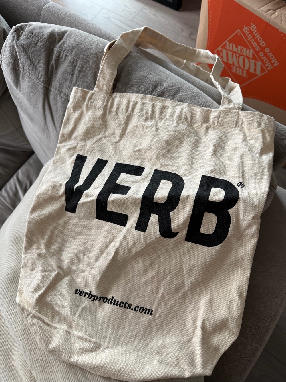 VERB Natural Canvas Tote with Black Logo